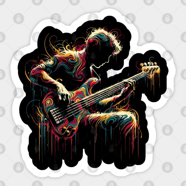 Bass Guitar Player Sticker by Mi Bonita Designs